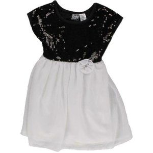 POGO CLUB B/W SEQUINS & CHIFFON GIRLS PARTY DRESS
